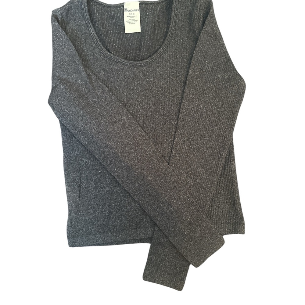 Workout Gray Long Sleeve Knit Top